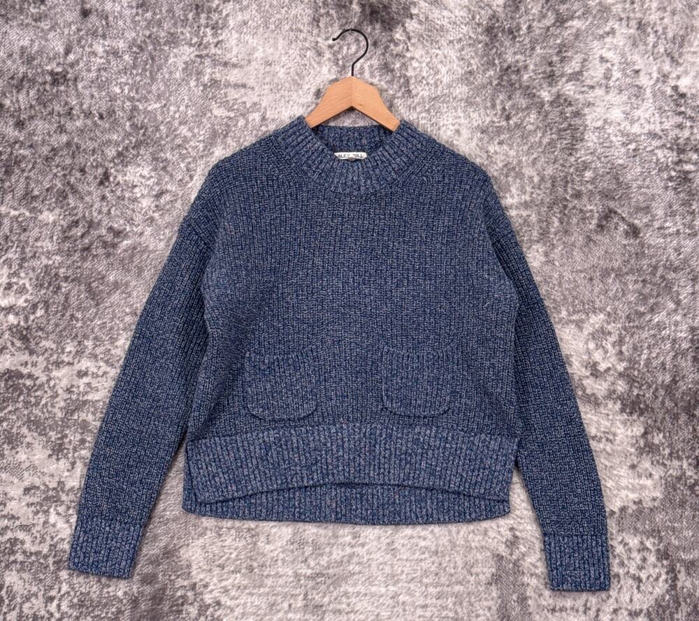 Alex Mill Hank Rib Sweater Medium Womens Blue Cotton Linen Knit